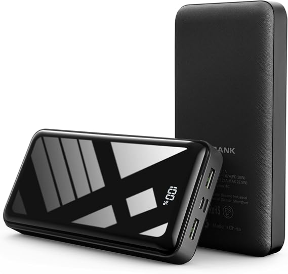 Power Bank 27,000mAh Fast Charging 22.5W, QC 4.0 USB C Input & Output PD 20W