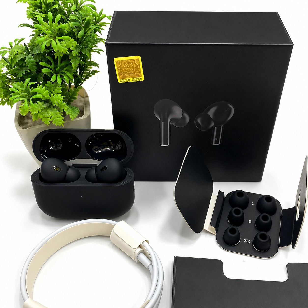 Original Black & white Pro 2 Box Pack Wireless Earbuds with All Accessories