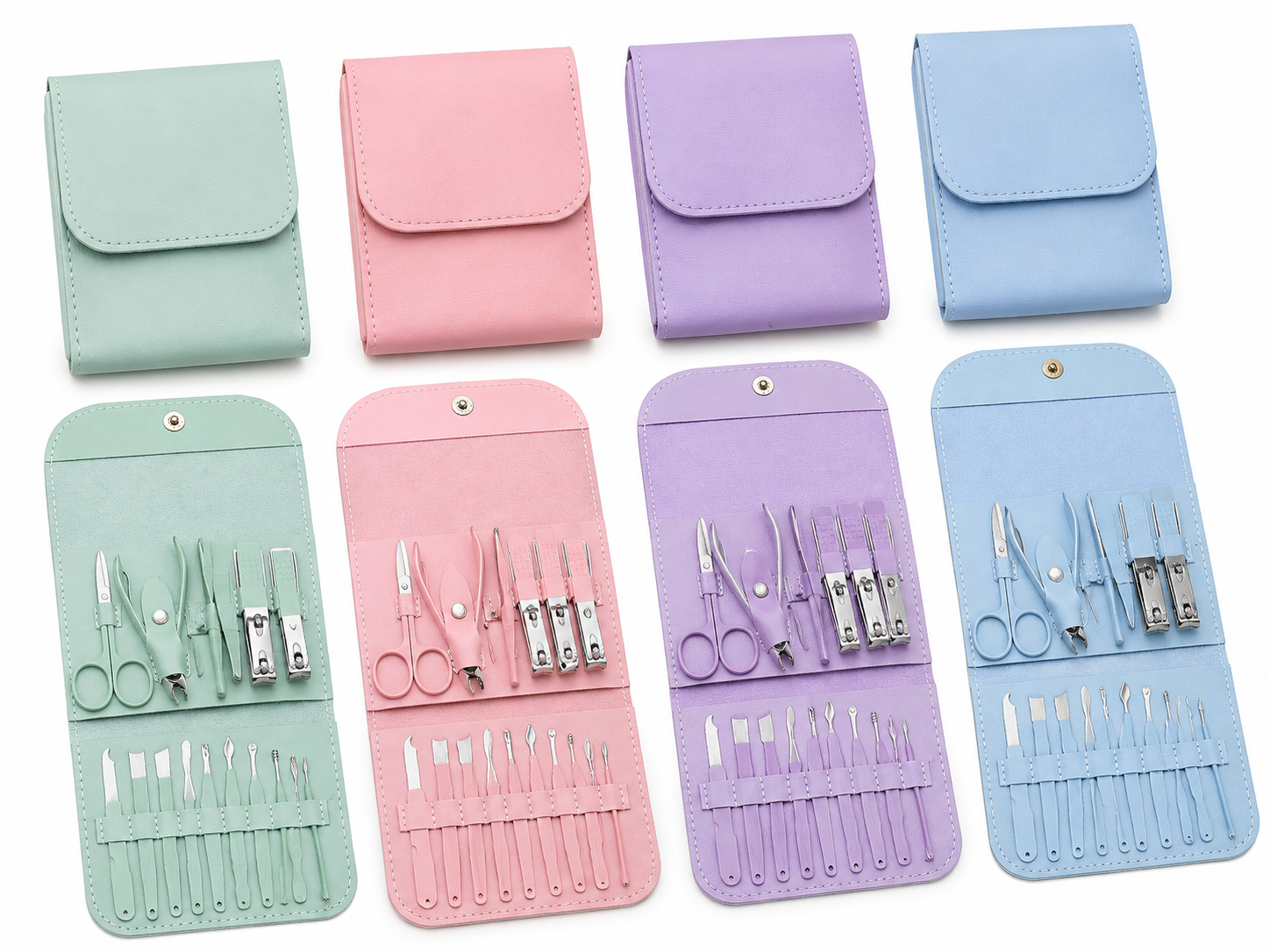 Portable Manicure Pedicure Nail Care Kit with Travel Case