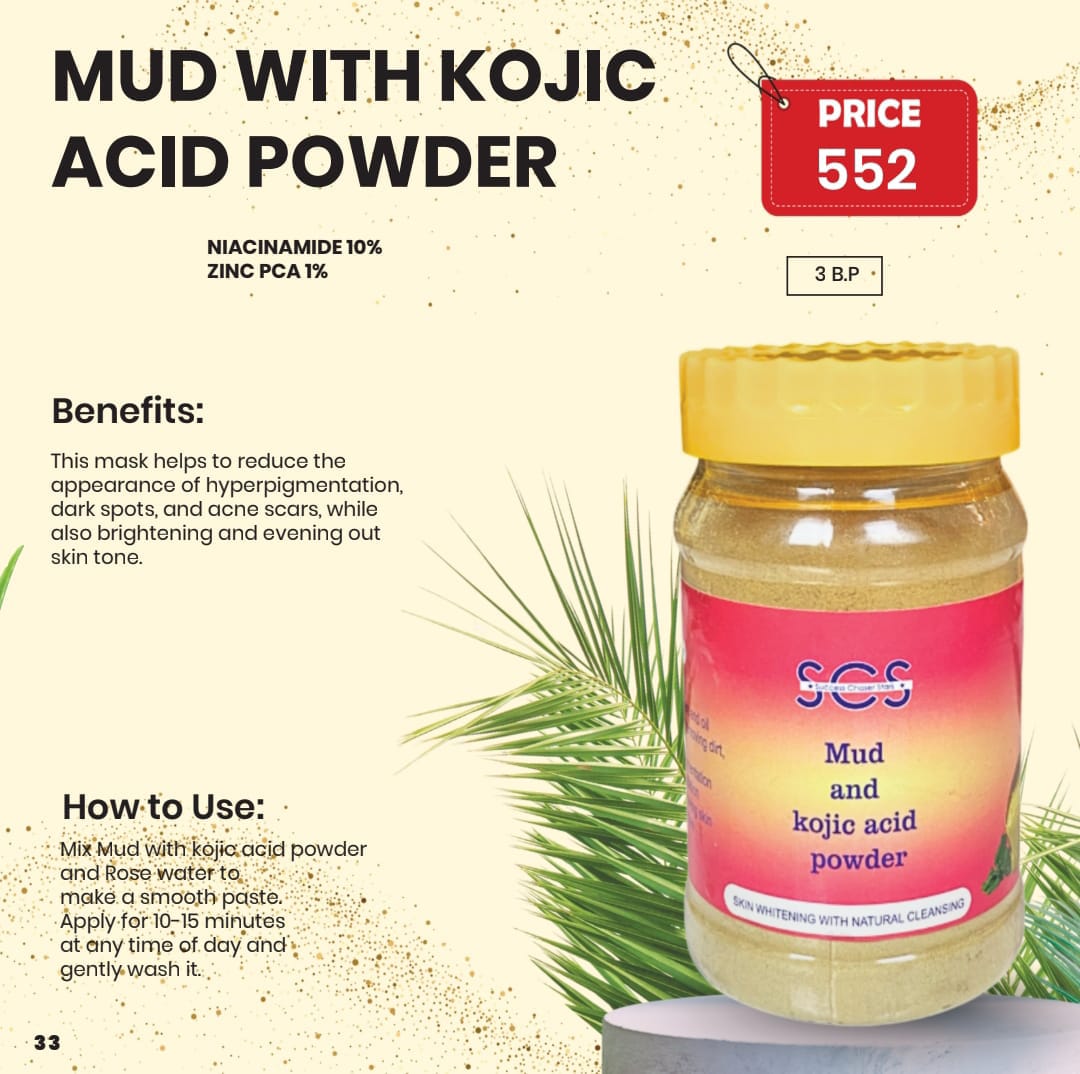 MUD WITH KOJIC ACID POWDER