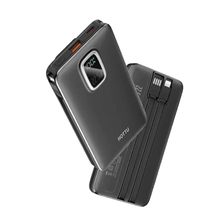 HOTTU HT29 Power Bank – 10000mAh, 22.5W Fast Charging & Built-in Cables (Fusion Series)