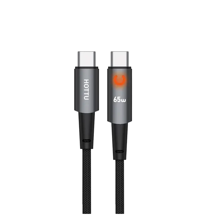Hottu ctc01 65w usb-c to Data Cable Fast Charging, 1.2m Braided Smart Power-Off