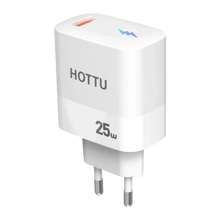 Hottu fc06 Mobile Wall Charger 25w Fast Charging, Dual Engine Power Compact Design