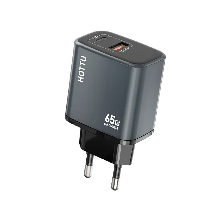 Hottu fc54 65w GaN Fast Charger usb-c PD usb-a QC 3.0 Dual Port Wall