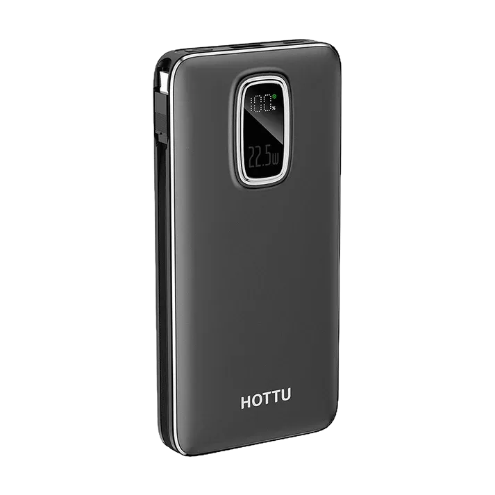 HOTTU HT29 Power Bank – 10000mAh, 22.5W Fast Charging & Built-in Cables (Fusion Series)