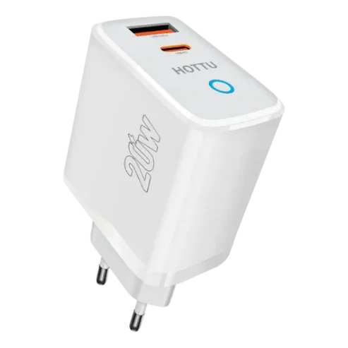 HOTTU FC21 Mobile Wall Charger – 20W Fast Charging USB + PD Adapter + Cable
