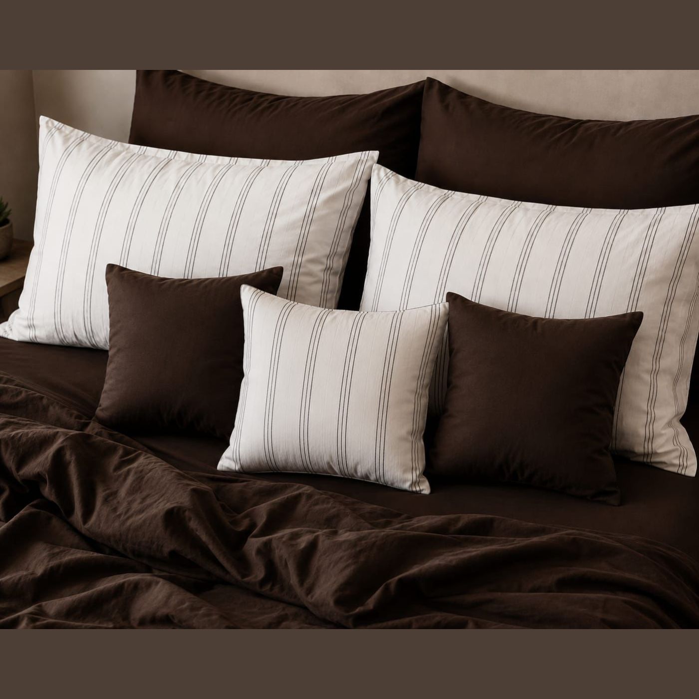 Cocoa Stripe Bedsheet Set