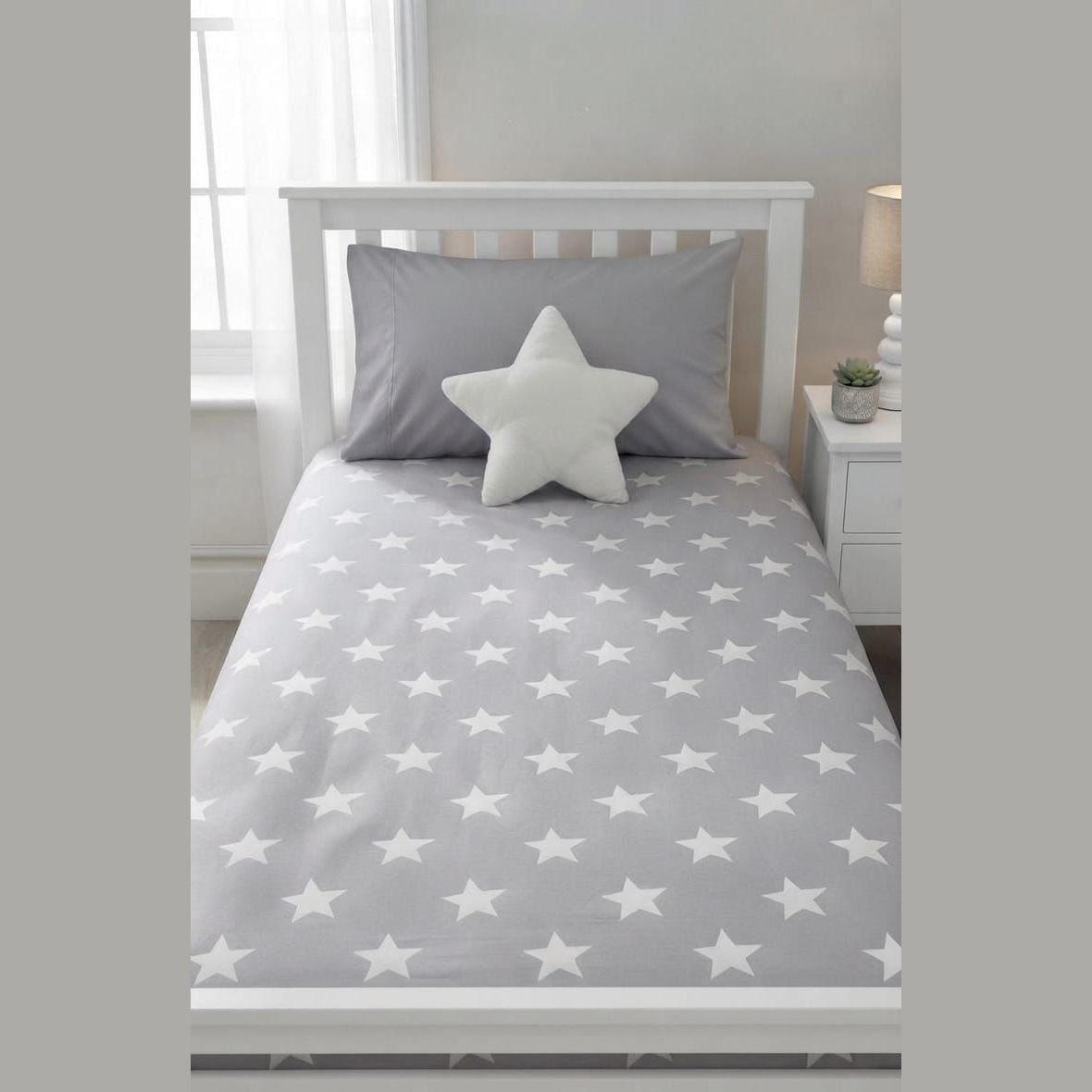 Grey Star Bedsheet Set