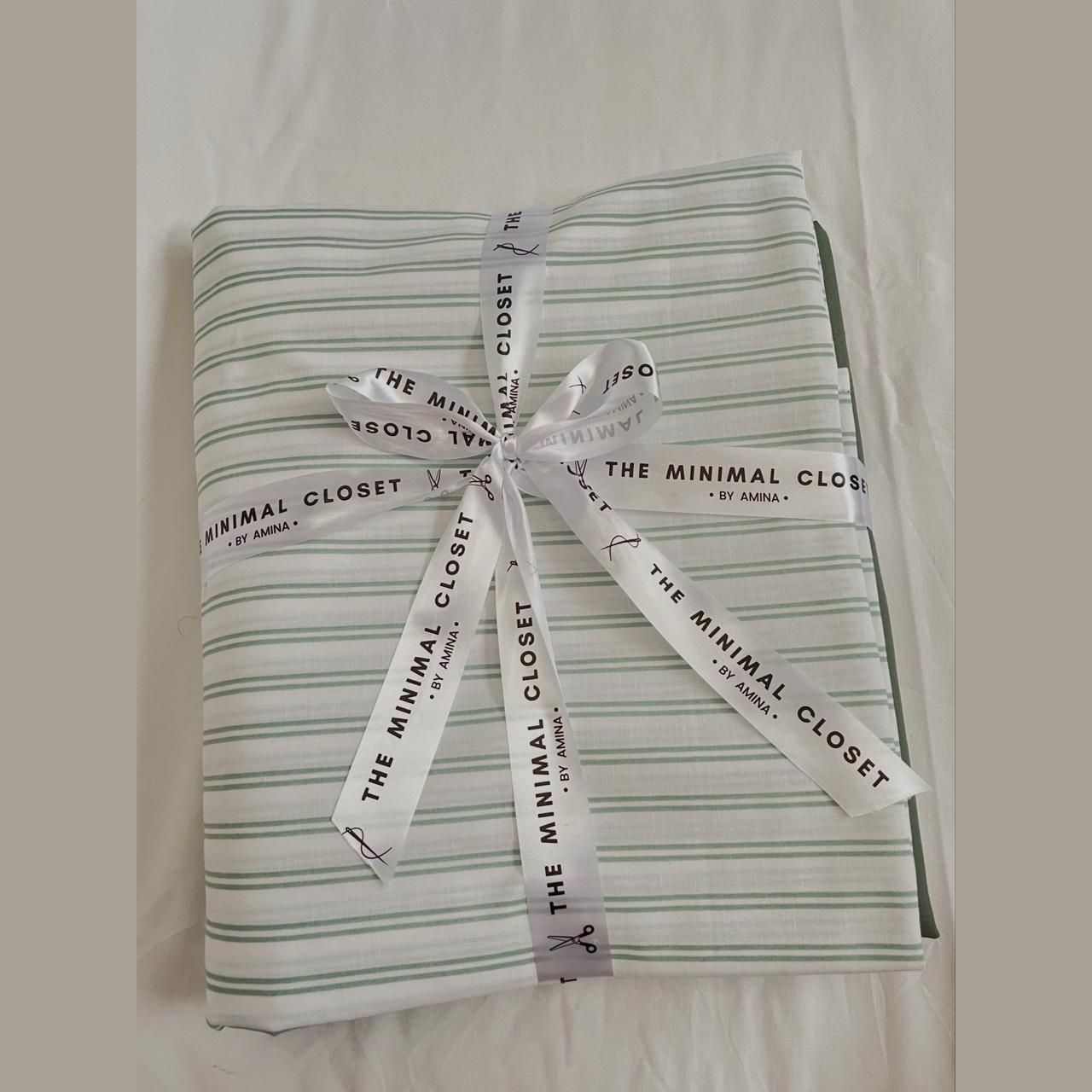 Olive Stripe Duo Bedsheet Set — photo 3