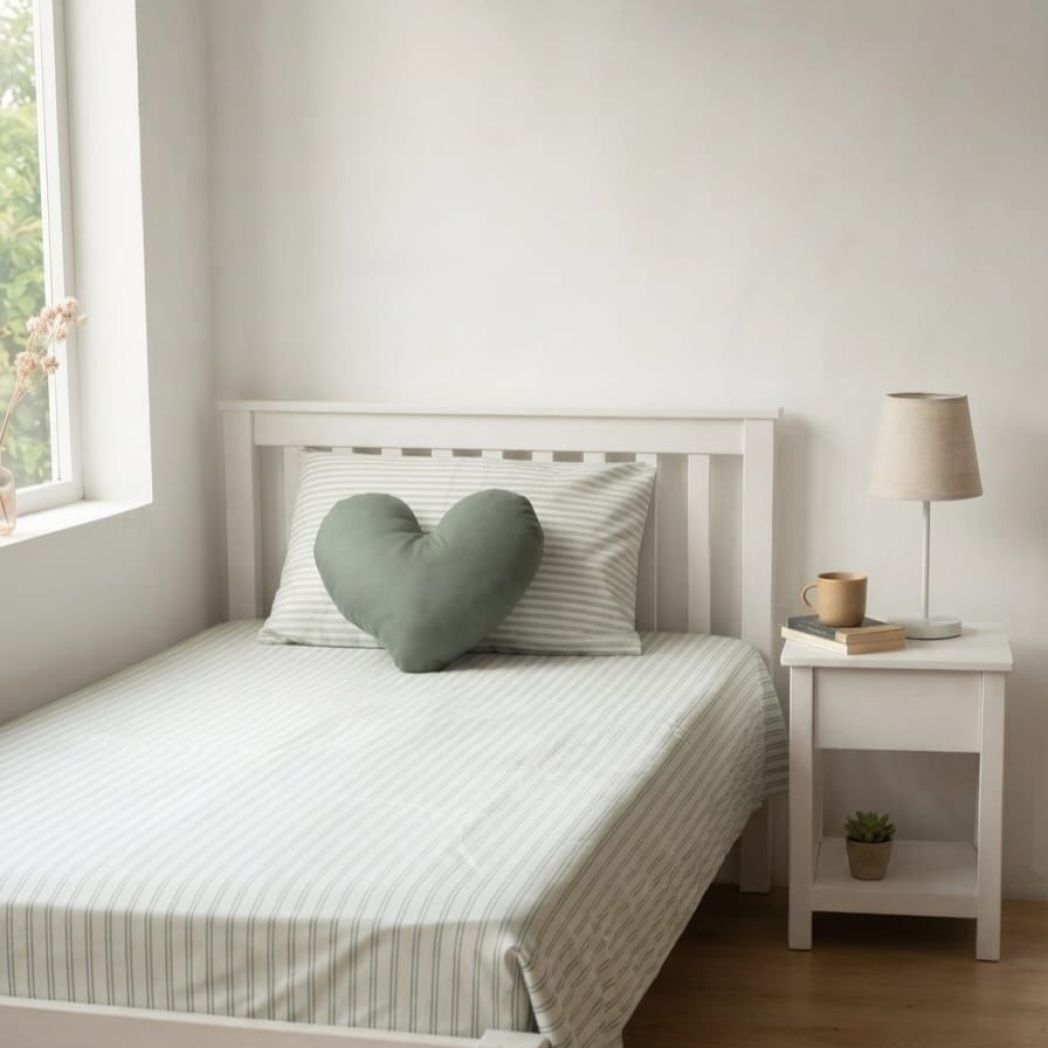 Sage Pinstripe Bedsheet Set