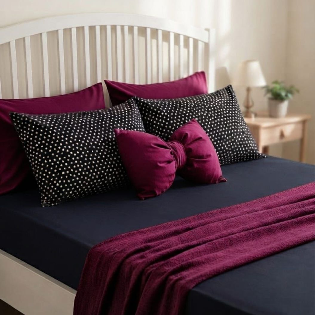 Star Dot Navy Bedsheet Set