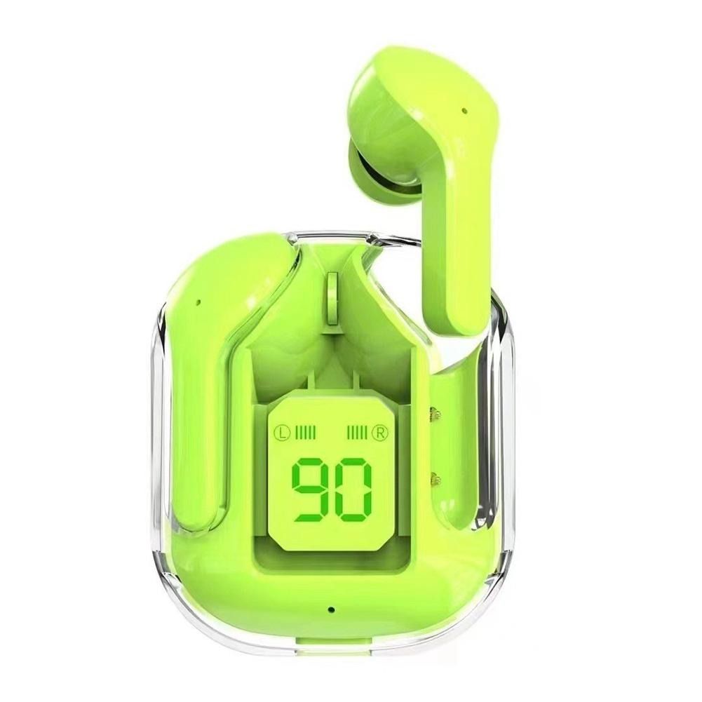 Air31 Earbuds Wireless Crystal Transparent Bluetooth 5.3 led Display Heavy Bass Stereo Sound