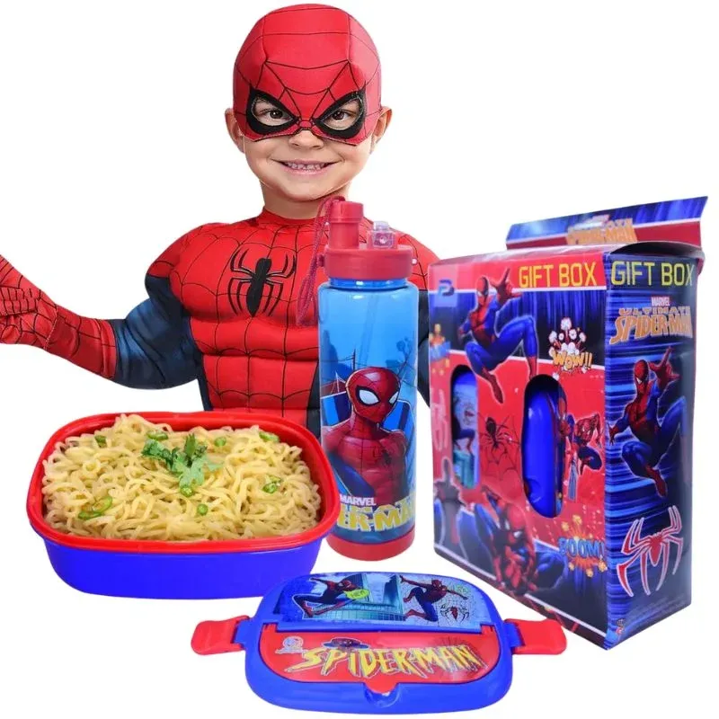 2-in-1 Kids Lunch Box Water Bottle Set School Combo Gift Pack with Multiple Cartoon Characters