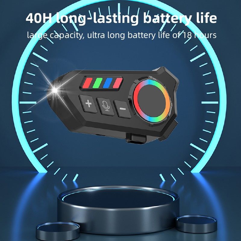 Helmet Wireless Earphone k06a Bluetooth Intercom Headset with rgb Control Knob Noise Reduction — photo 3