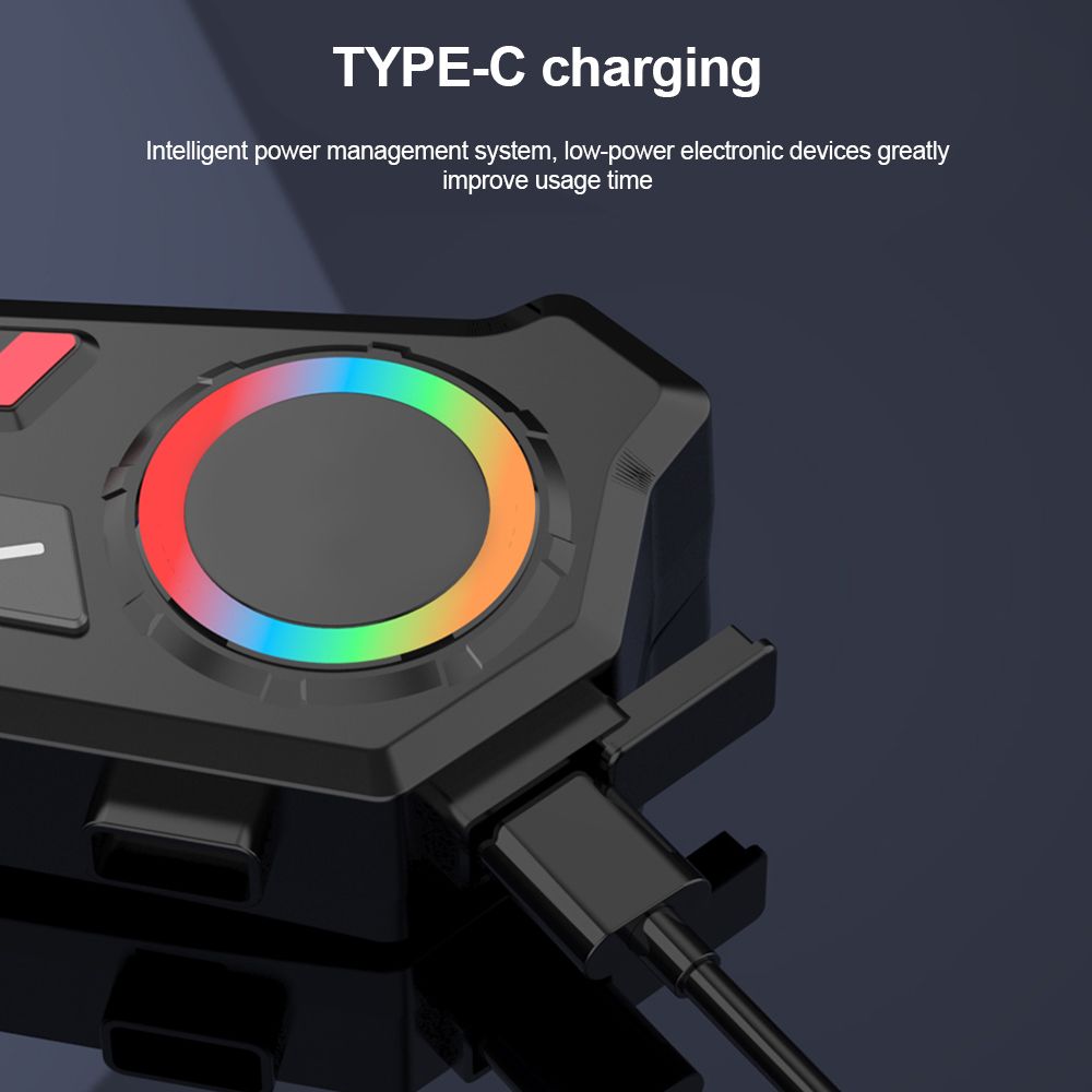 Helmet Wireless Earphone k06a Bluetooth Intercom Headset with rgb Control Knob Noise Reduction — photo 4