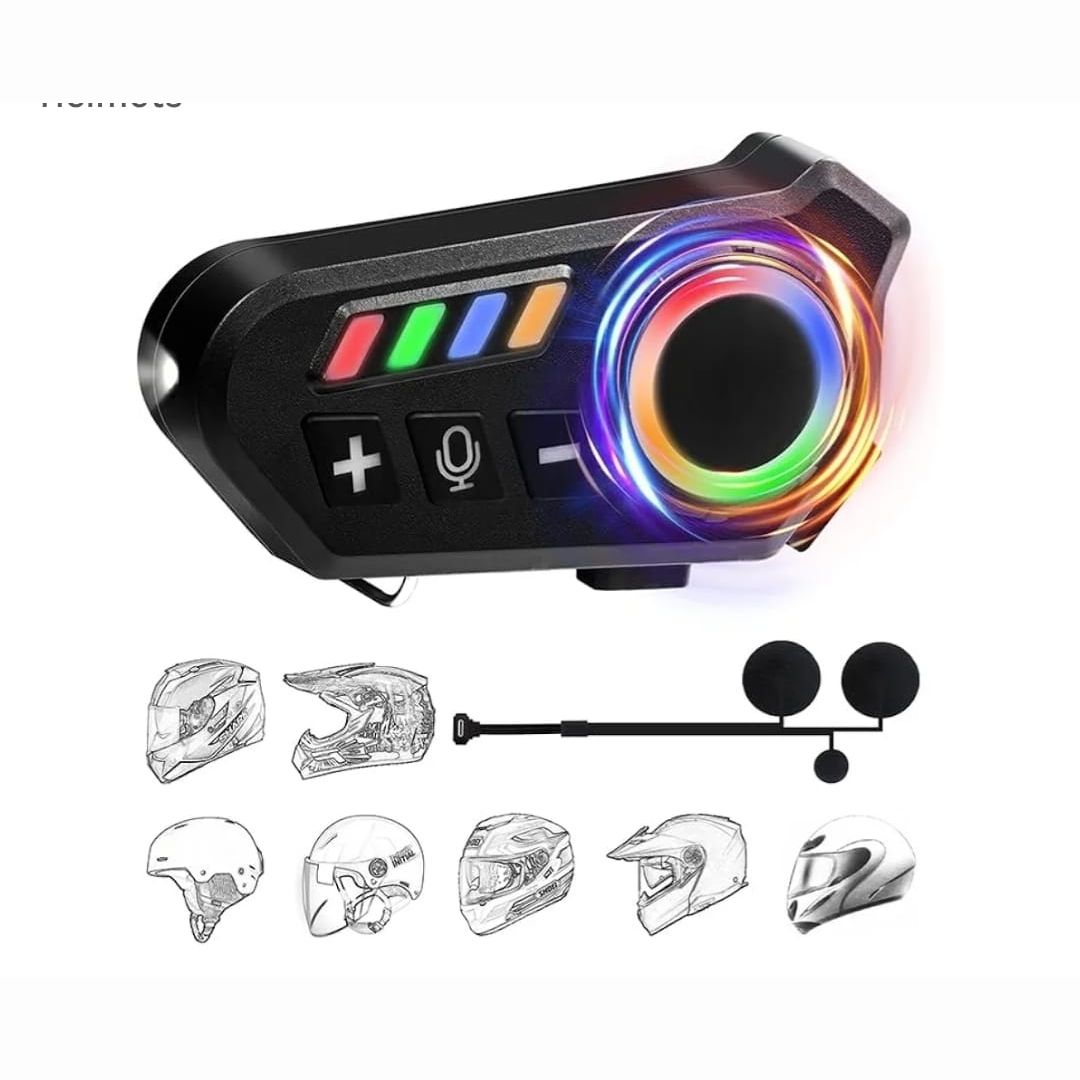 Helmet Wireless Earphone k06a Bluetooth Intercom Headset with rgb Control Knob Noise Reduction — photo 6