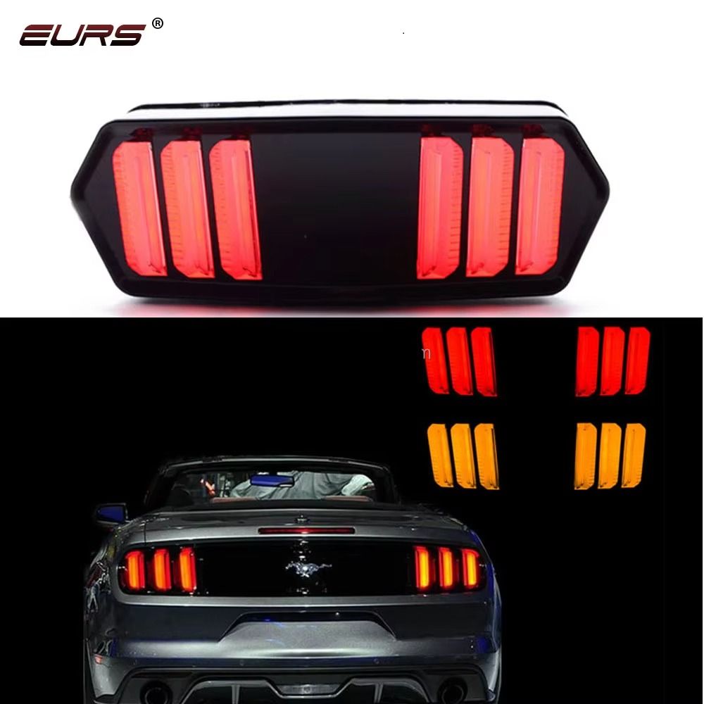 Universal Motorbike Back Light With Indicator DRL Audi Style — photo 2