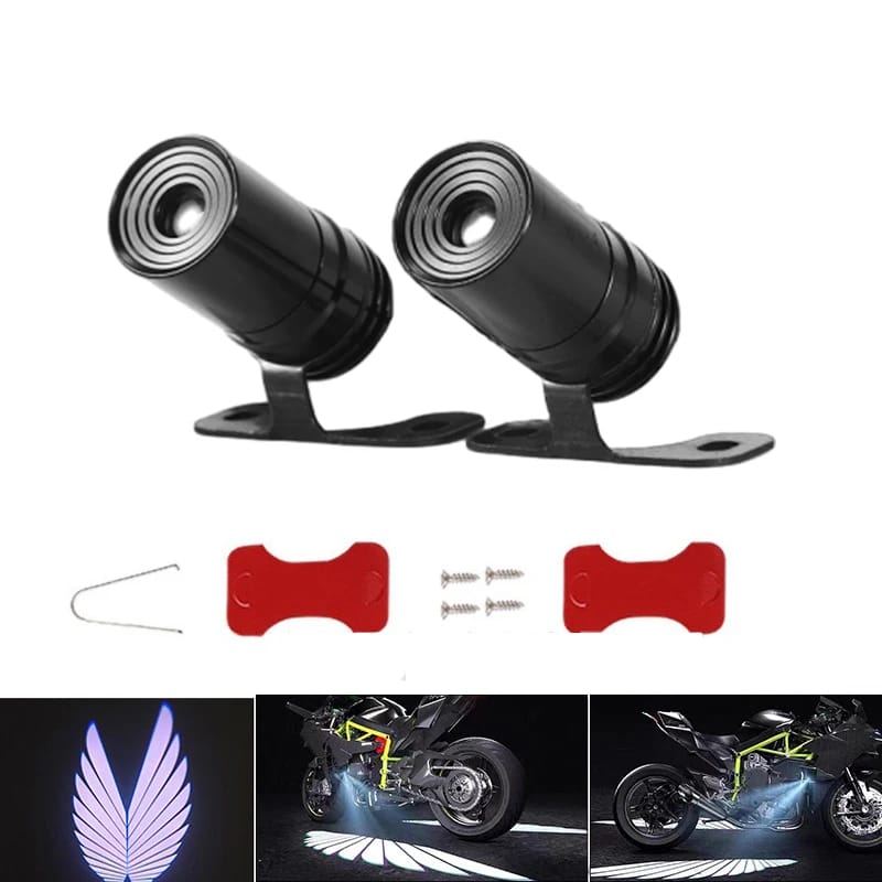 Angel Wing Light Dynamic Projection Lamp Universal Car Rear View Mirror Side (2 Pcs) Blue — photo 4
