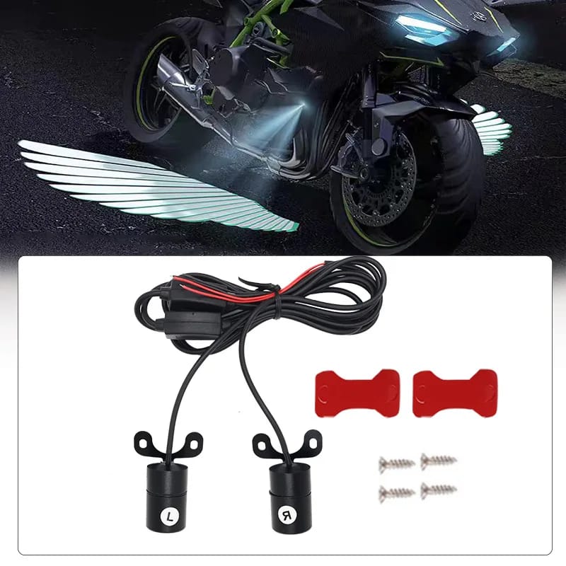 Angel Wing Light Dynamic Projection Lamp Universal Car Rear View Mirror Side (2 Pcs) Blue — photo 5