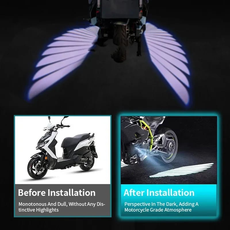 Angel Wing Light Dynamic Projection Lamp Universal Car Rear View Mirror Side (2 Pcs) Blue — photo 7