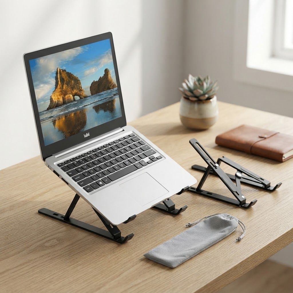 Plastic Laptop Stand Lightweight Durable Foldable Holder, Ergonomic Desk for Notebook MacBook — photo 3