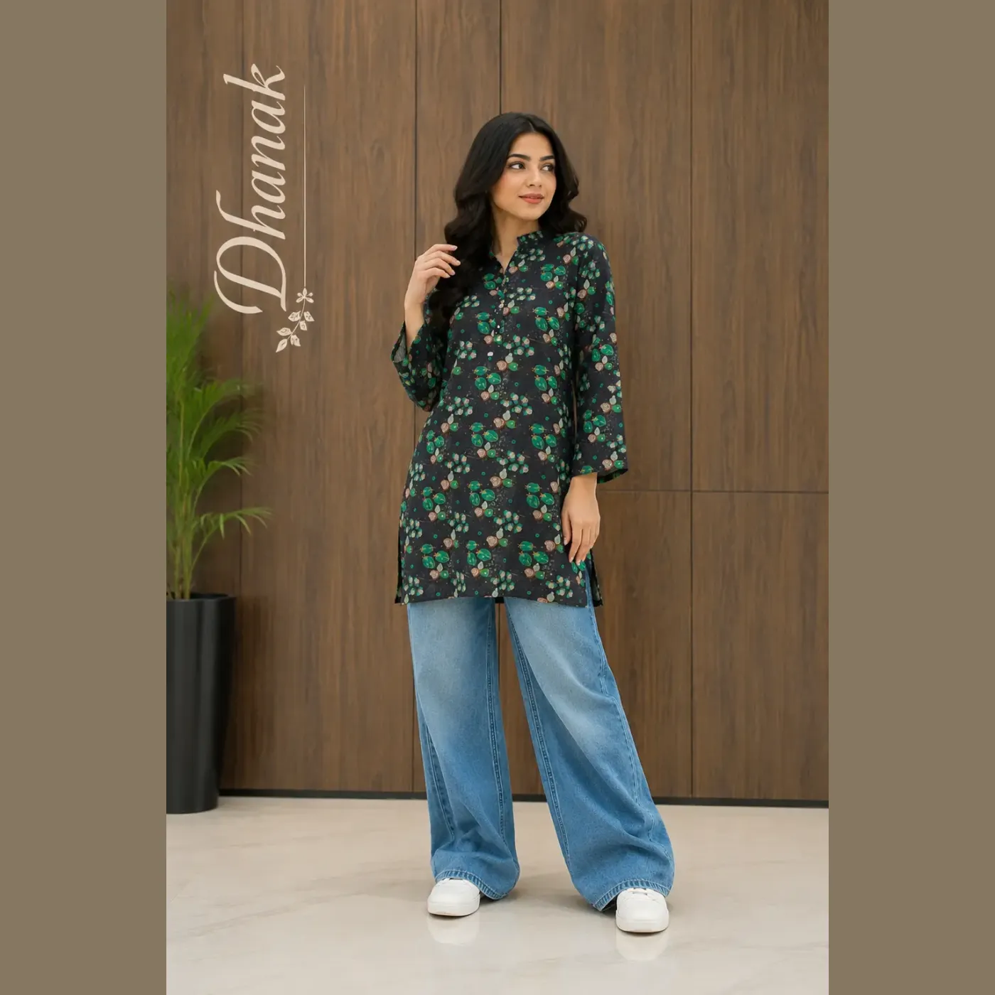 Printed Dhanak Shirt, 1 Pc Stitched Kurta for Women — photo 3