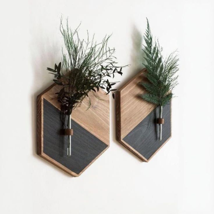 MDF Wooden Wall Planters, Black and Brown Home Decor