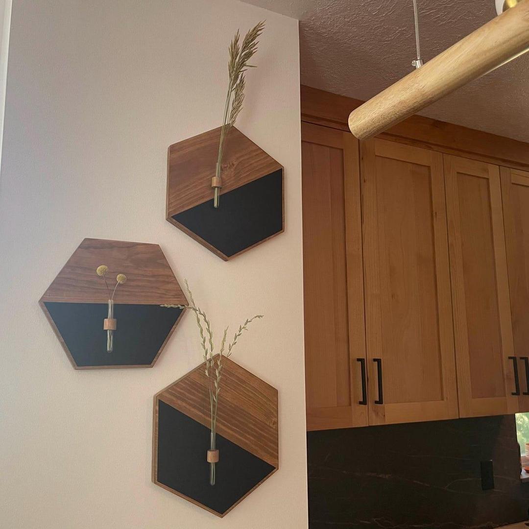 MDF Wooden Wall Planters, Black and Brown Home Decor — photo 3