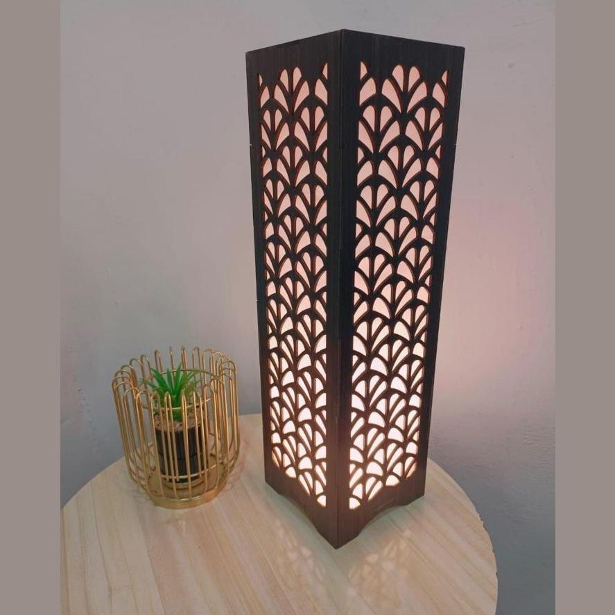 Modern Wooden Floor Lamp with Leaf Design — photo 2