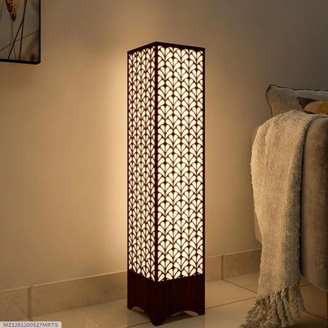Modern Wooden Floor Lamp with Leaf Design — photo 3