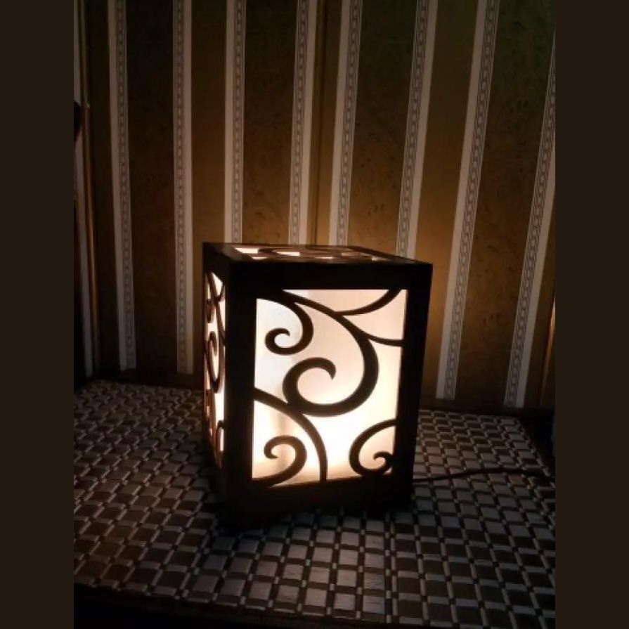 Rechargeable Swirl Table Lamp, Warm Light, Dark Brown — photo 2
