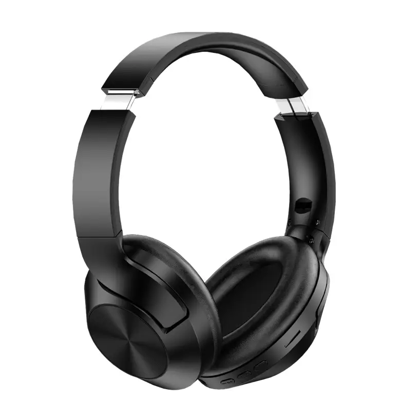 Black Bluetooth Headphones with Red Ring