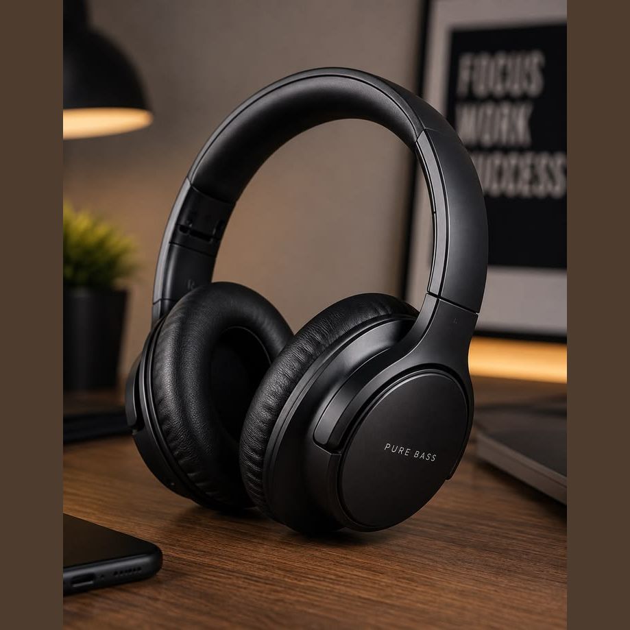 Wireless Headphones Model 47, Active Noise Cancellation, Black