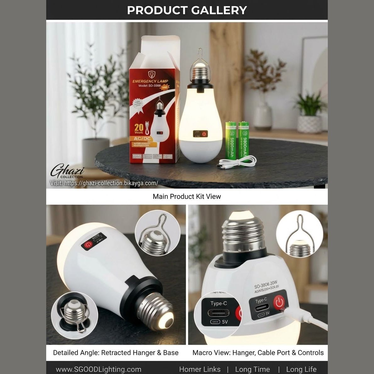 Emergency Lamp, Rechargeable LED Light — photo 2