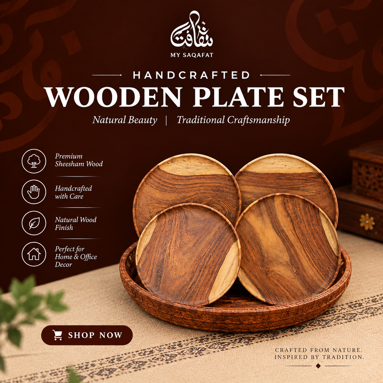 Wooden Hotpot and Plates Set — photo 6