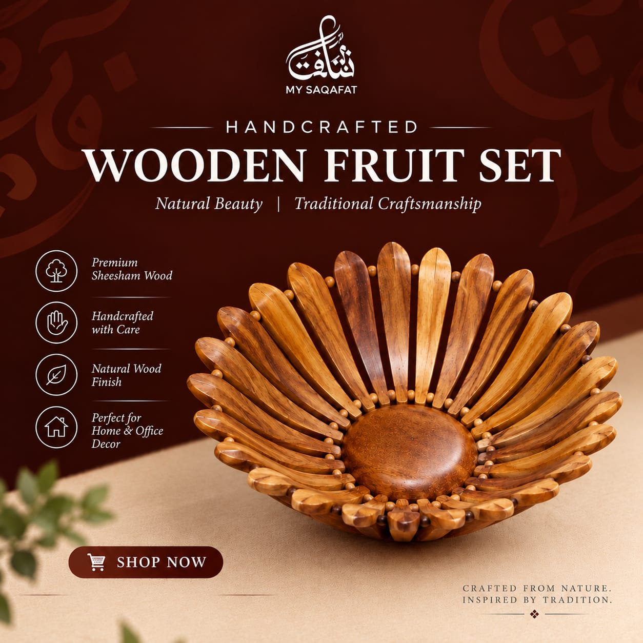 Wooden Bowl And Decorative Wooden Fruits Set — photo 5