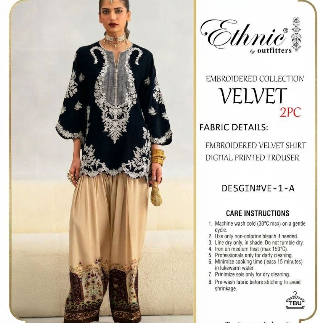 Embroidered Women's Suit, Unstitched Three Piece — photo 9