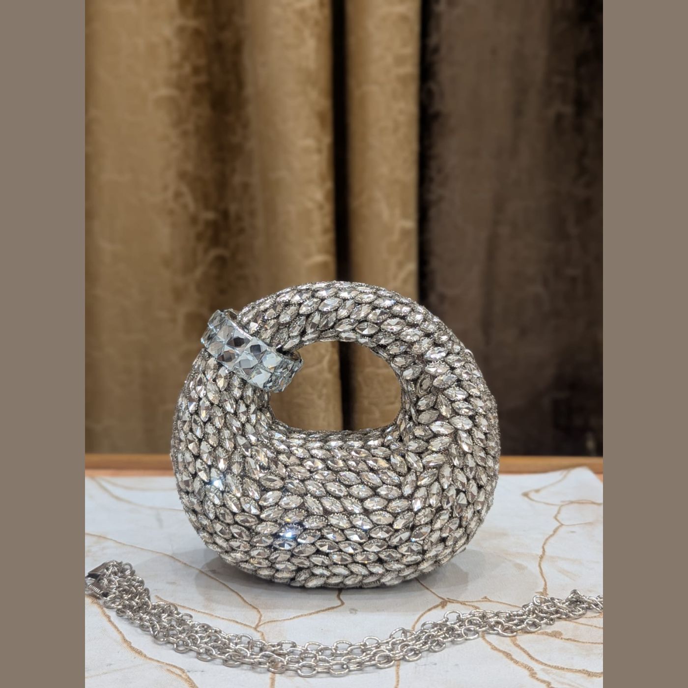 Blue Crystal Luxury Evening Clutch Bag — photo 5