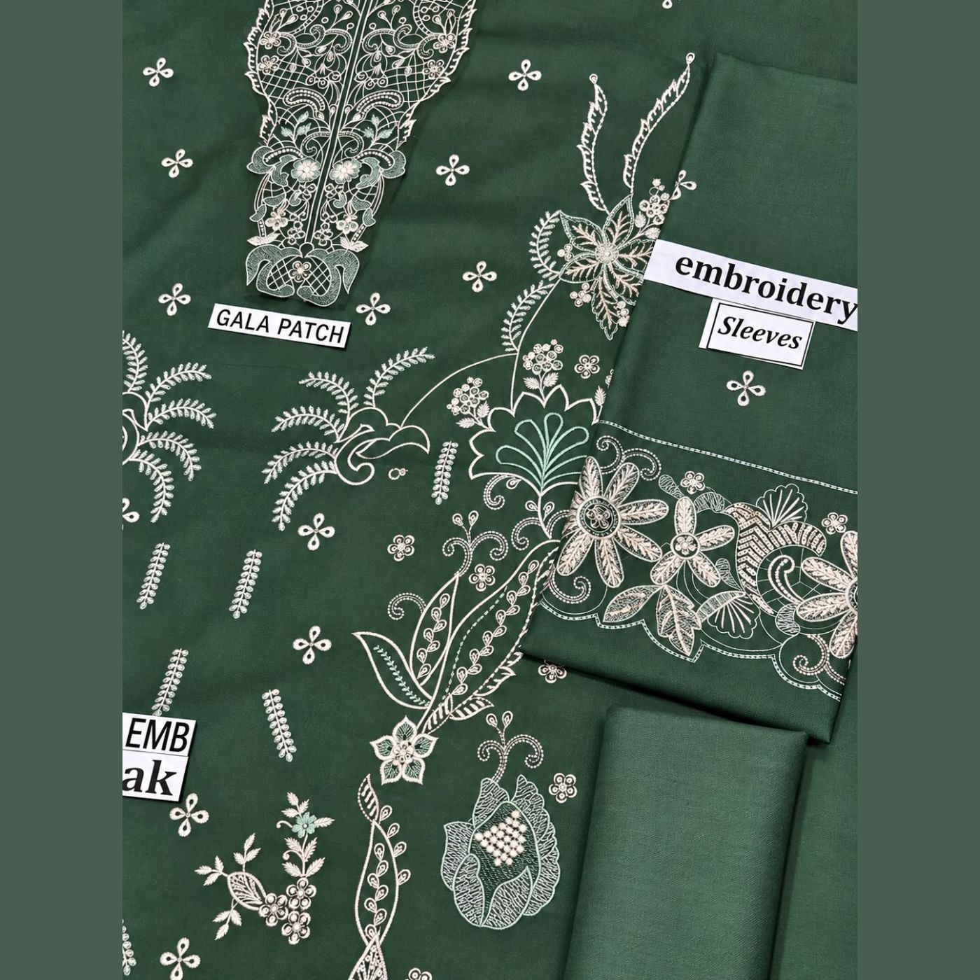 Dhanak embroidery 3piece — photo 2