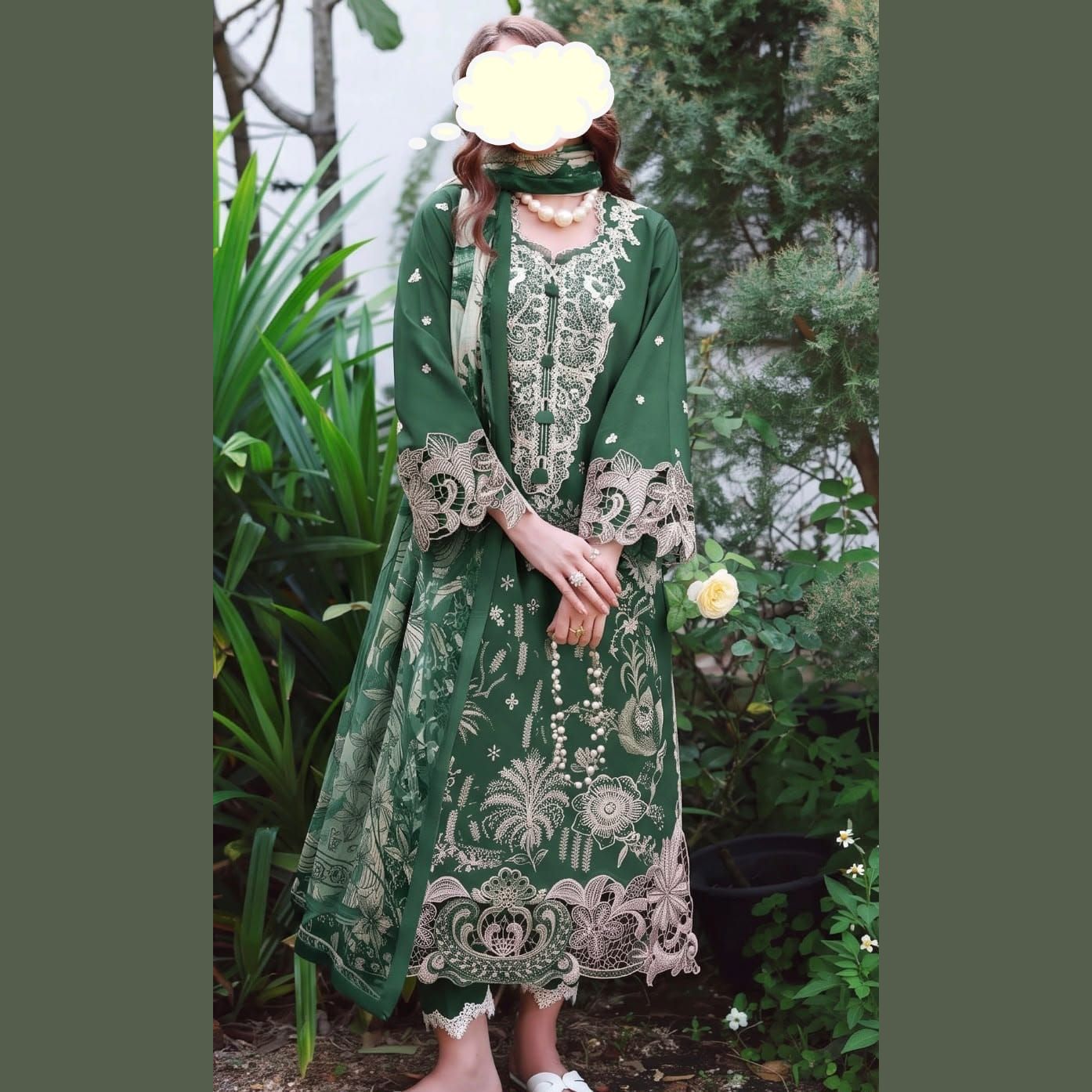 Dhanak embroidery 3piece — photo 7