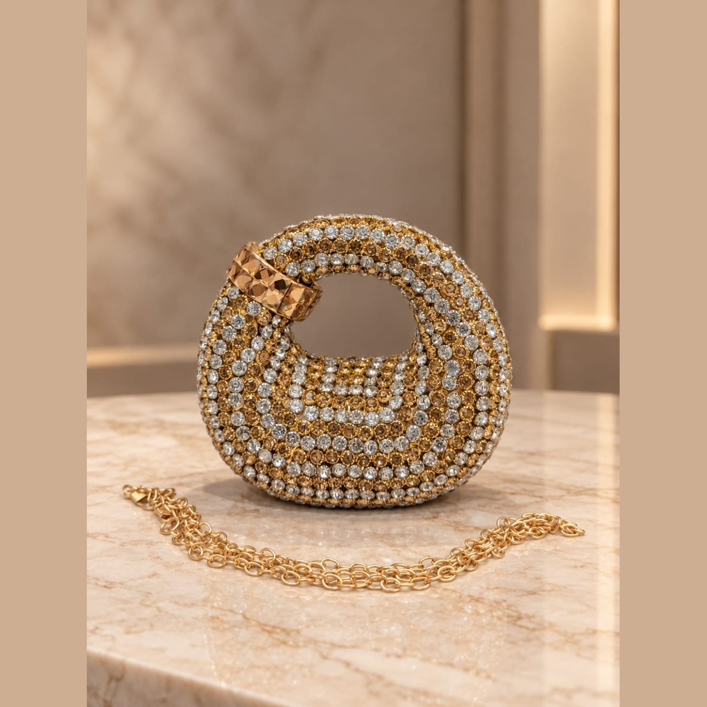 Luxury Blue Crystal Clutch Bag — photo 3