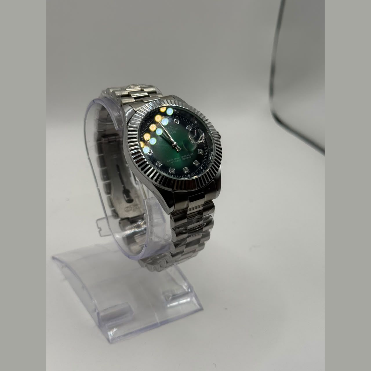 Rolex Datejust Silver & Emerald-Green Dial Diamond Edition — photo 2