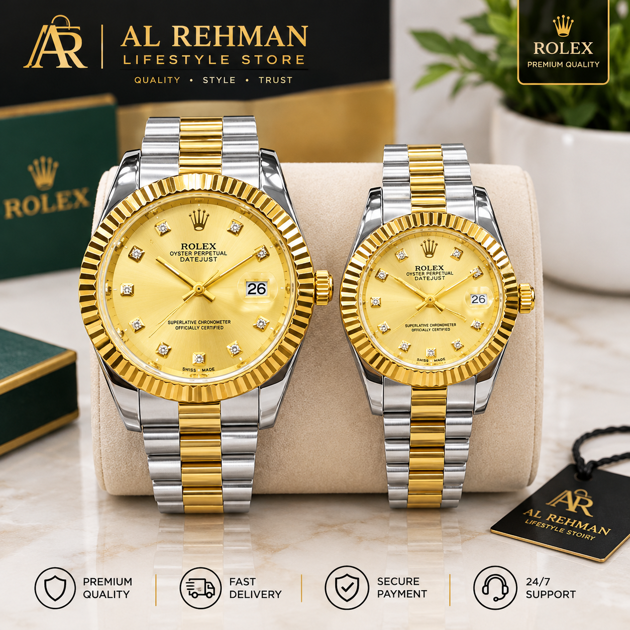 Luxury Couple Watches Set for Men & Women — photo 3