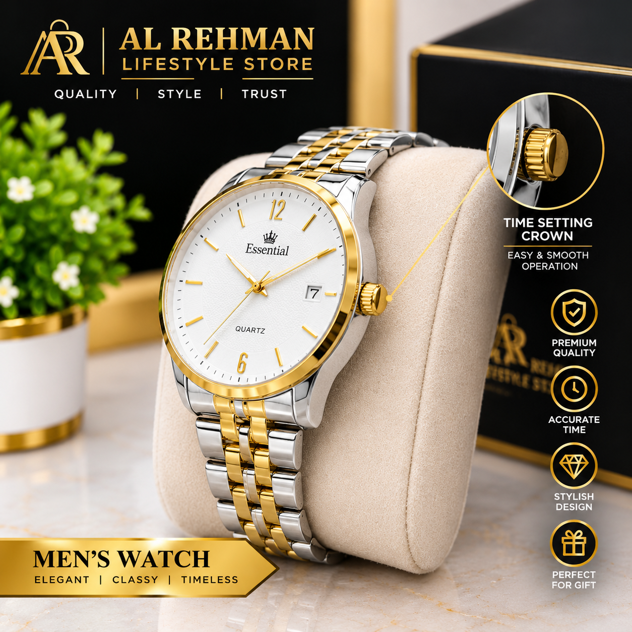Essential Men's Stainless Steel Quartz Watch  Premium Luxury Design — photo 2